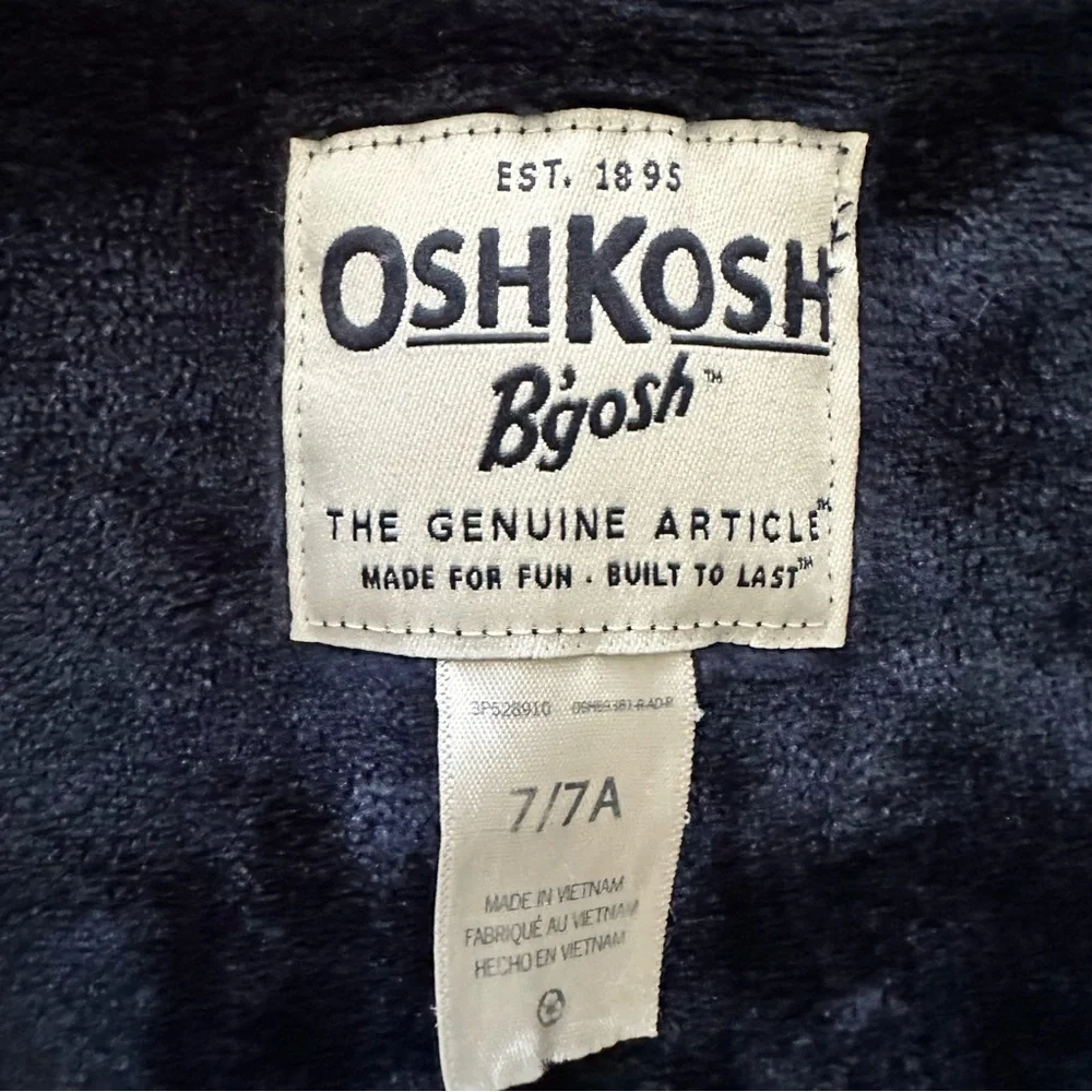 OshKosh B'gosh Dark Blue Fleece Hoodie Size 7